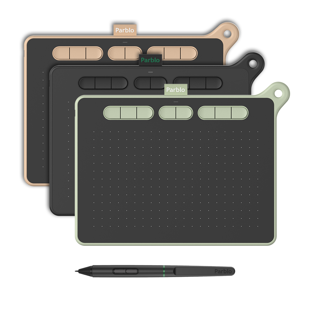 Tableta Digitalizadora Parblo Ninos M Dibujo 9x5 Pulgadas Verde