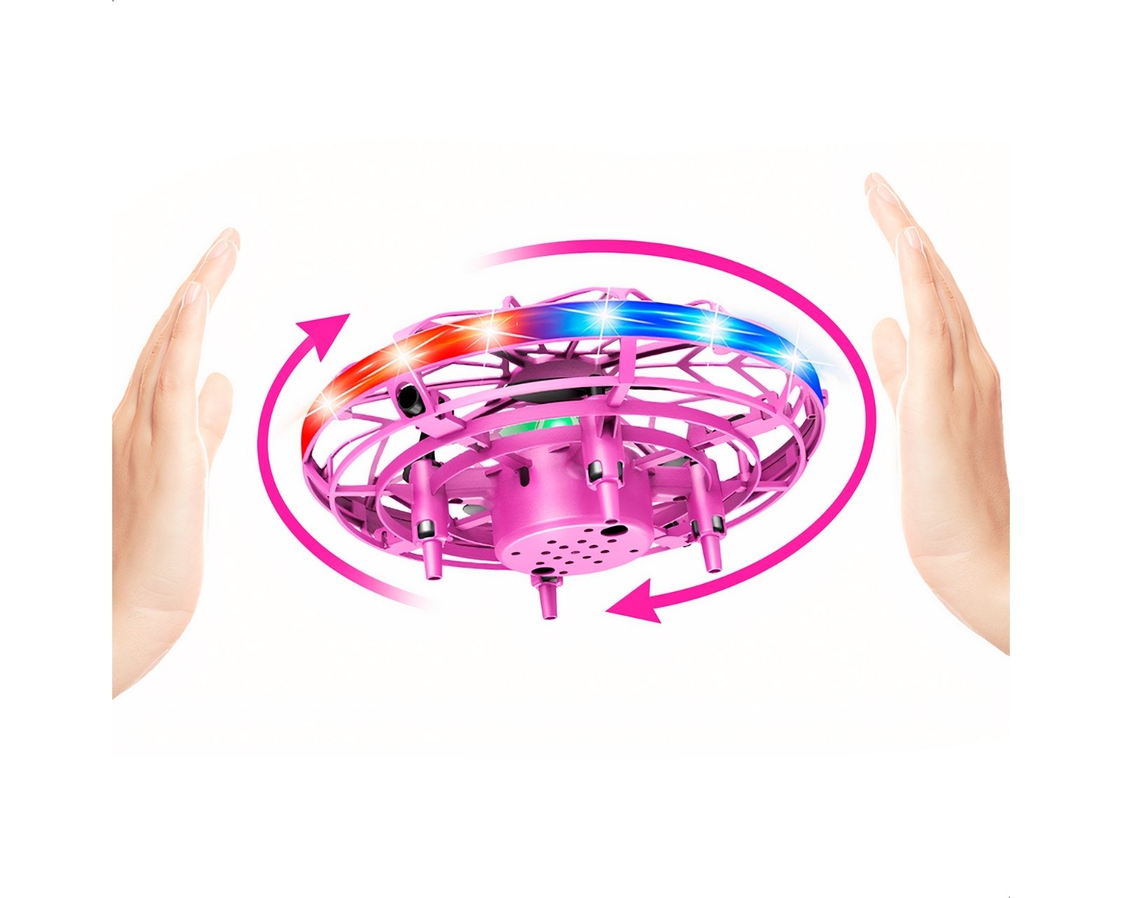 Mini Drone de Juguete BINDEN UFO Detección de Palma y LED Rosa