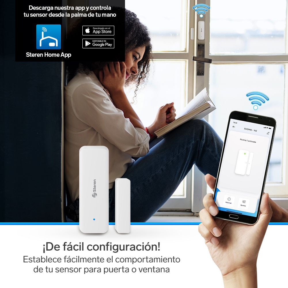 Sensor Detector WiFi puertas y ventanas STEREN SHOME-142 SMART