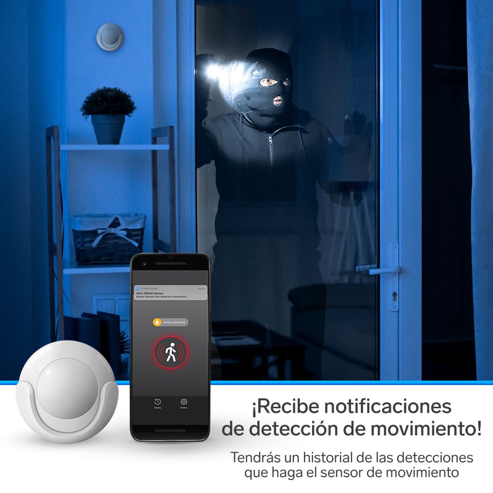 Sensor Detector WiFi Movimiento (PIR) notificaciones celular STEREN