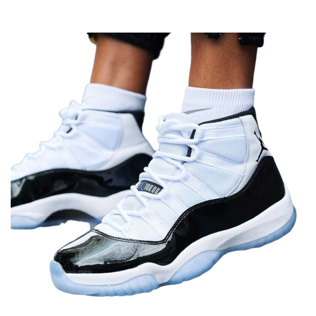 TENIS AIR JORDAN 11 RETRO CONCORD BLANCO-NEGRO/HOMBRE 378037-100