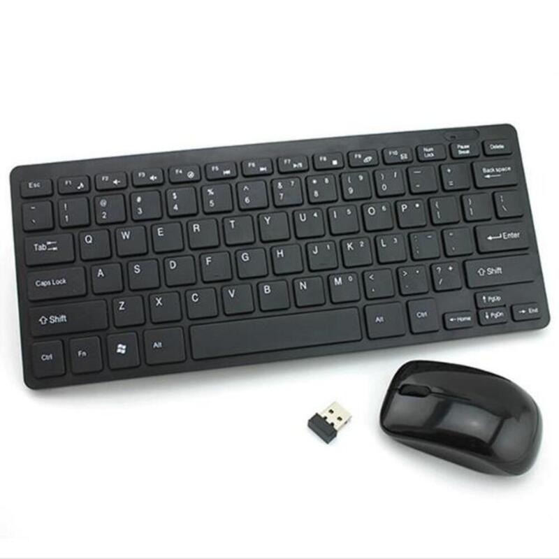 Mini Teclado con Mouse Inalambrico 2.4GHz Ideal para Tablet Mini Laptop Smart TV Negro