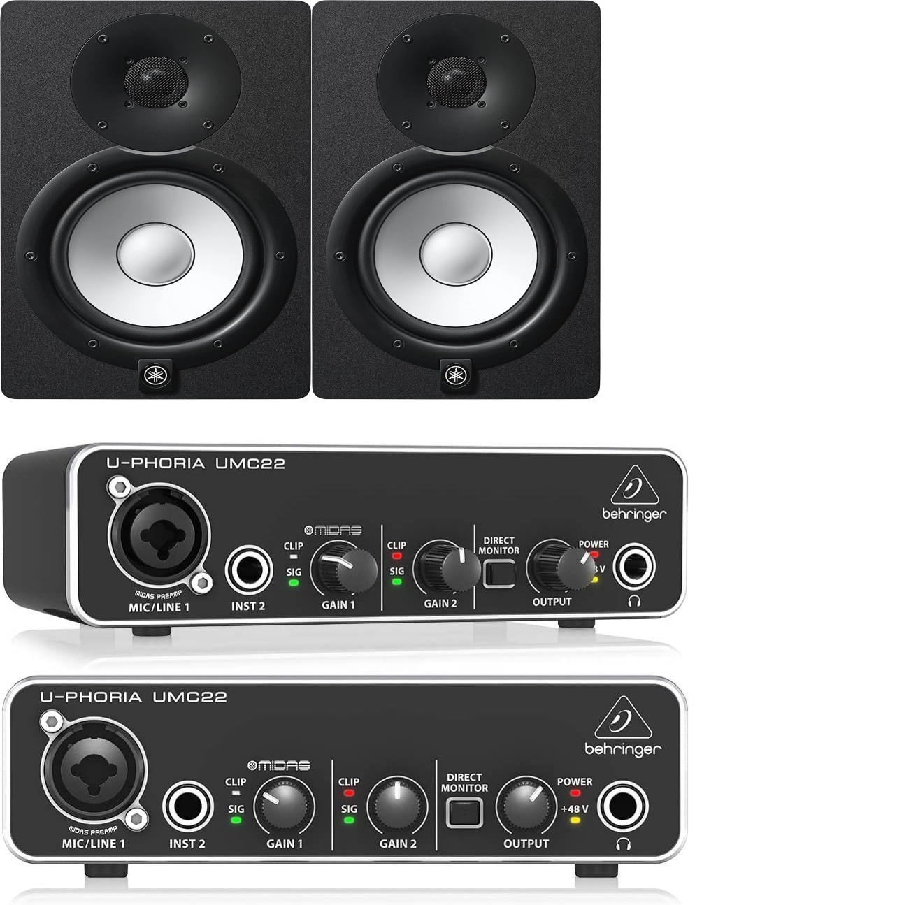Yamaha Hs8 Monitores De Estudio Blanco + 2 Cables STT3 + Umc 204