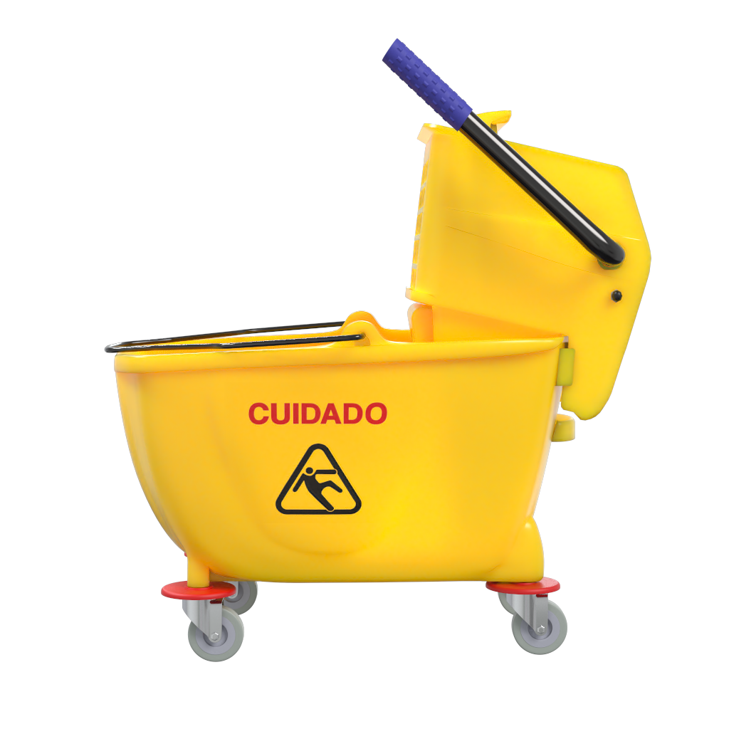 Cubeta De Carrito Con Exprimidor Oval De 32 Lt