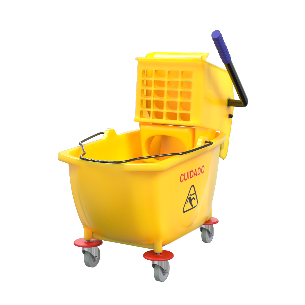 Cubeta De Carrito Con Exprimidor Oval De 32 Lt