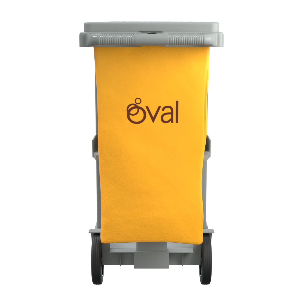Carrito de Limpieza Oval con Bolsa Y Tapa para Aseo Conserje de Uso Rudo