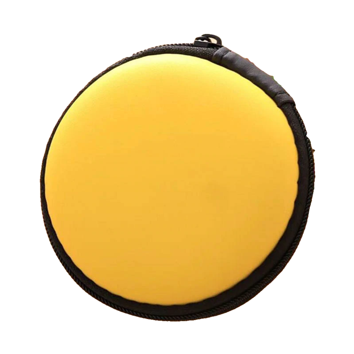 Estuche Circular multiusos para cargador, audifonos, cables USB, Etc. Amarillo
