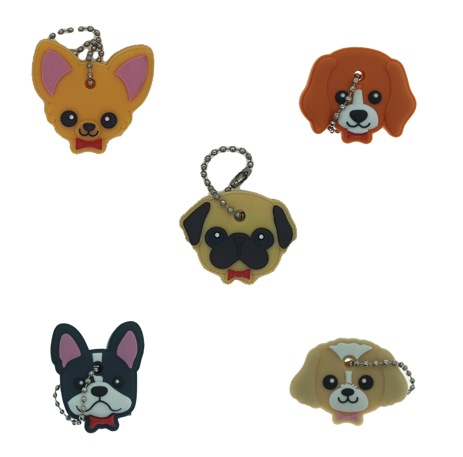 5 Unidades Cubierta para llave figura Perro