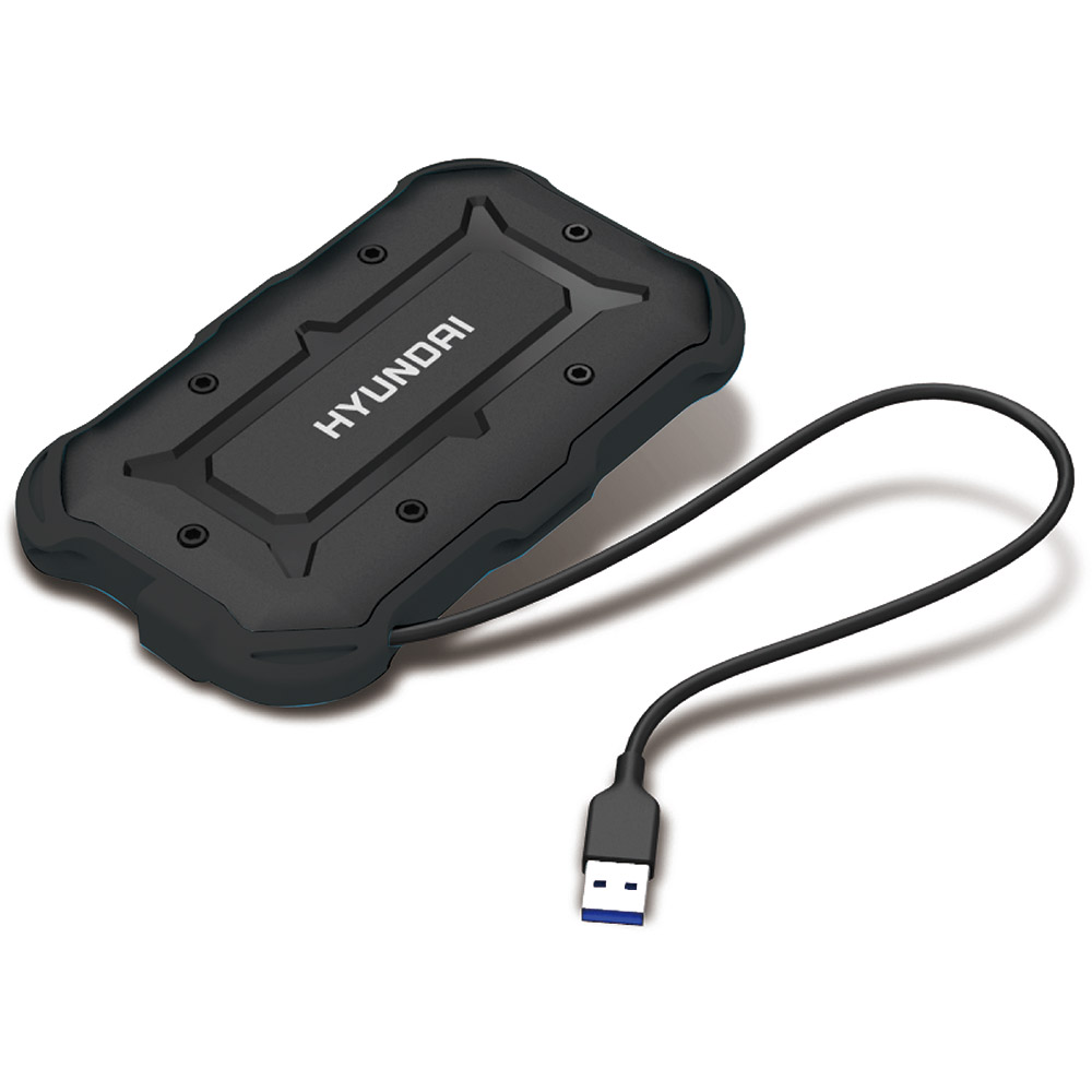 Disco Duro Externo Hyundai Rugged 1TB Resistencia Grado Militar  Negro Uso Rudo