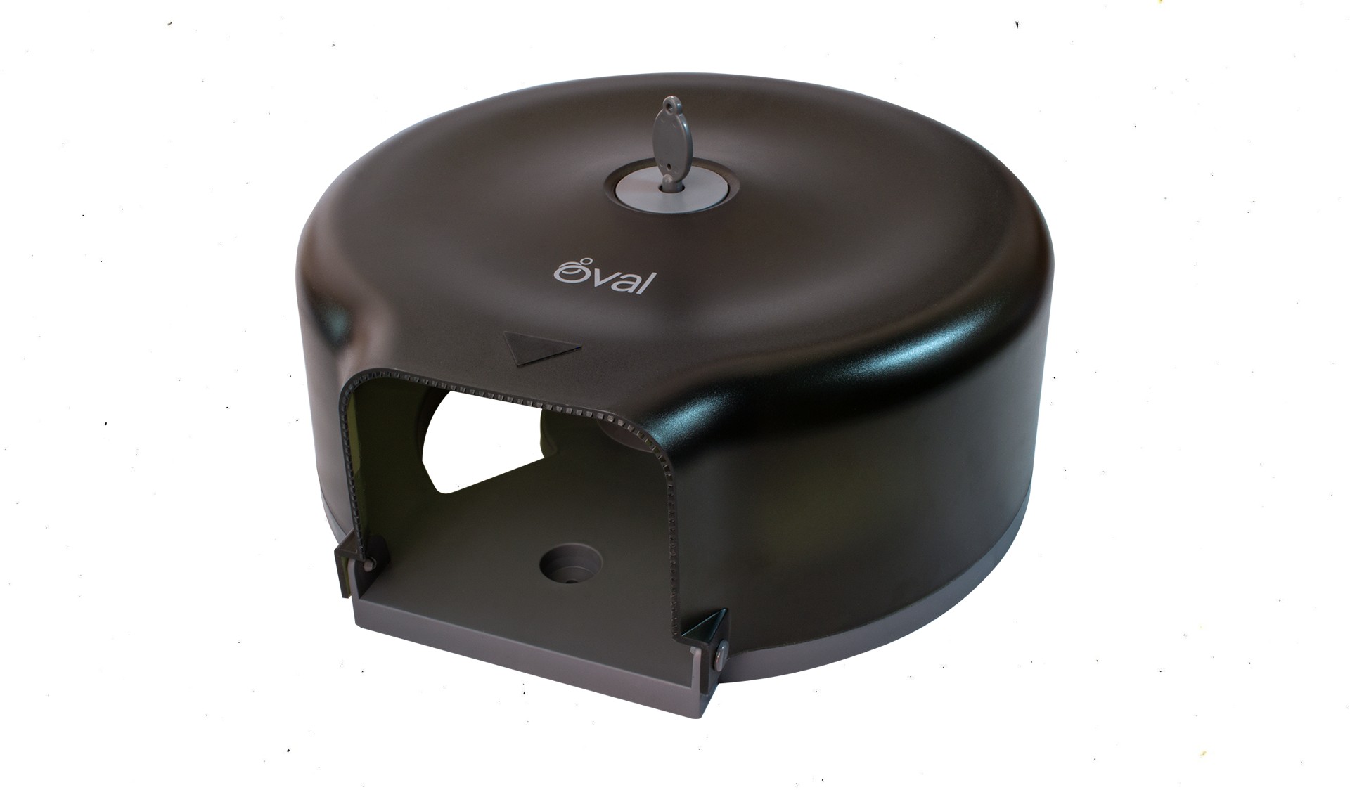 Despachador Oval de Papel Higiénico Jumbo Humo para Rollos de 600 Mts