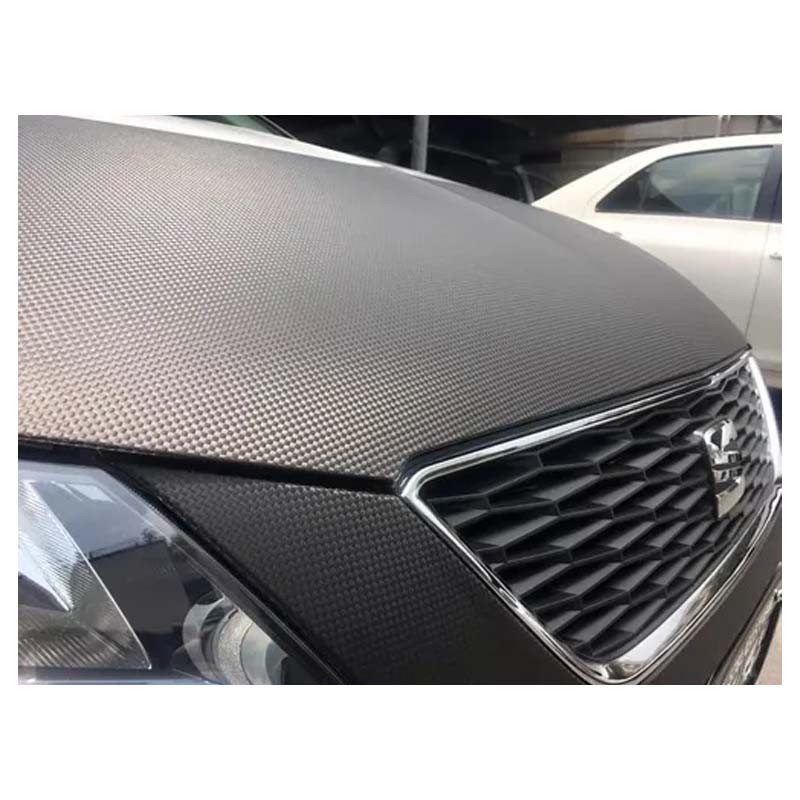Vinyl Wrap Automotriz Vinil Fibra De Carbono 1x1.52m Cuadro Chico Negro 