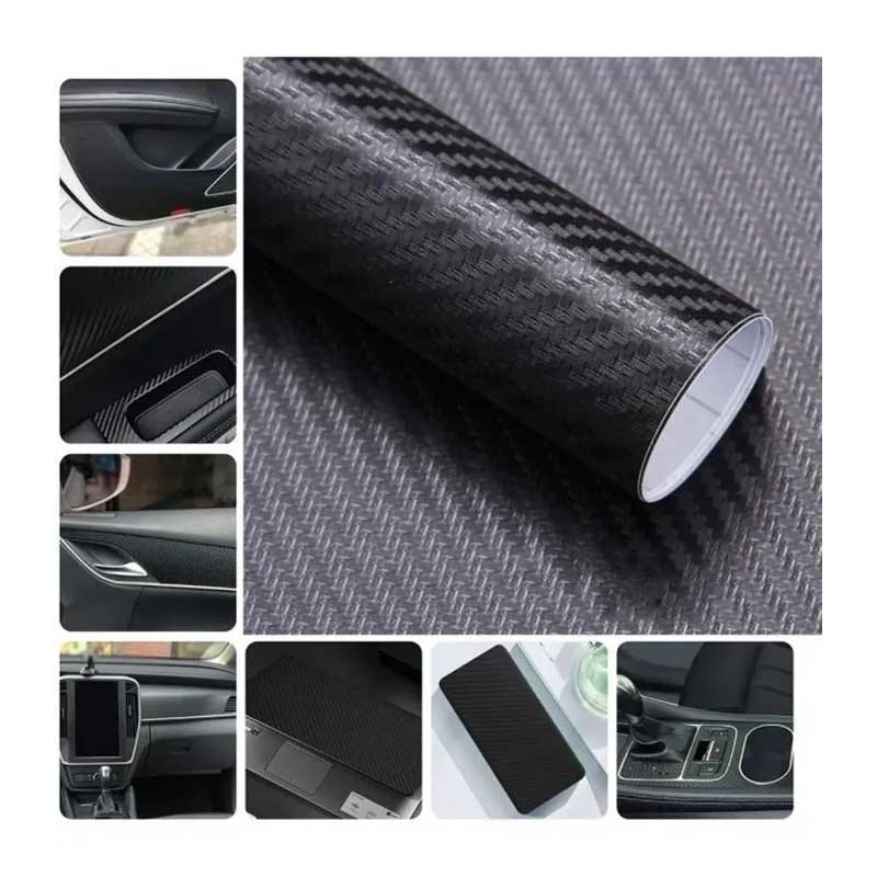 Vinyl Wrap Automotriz Vinil Fibra De Carbono 1x1.52m Cuadro Chico Negro 