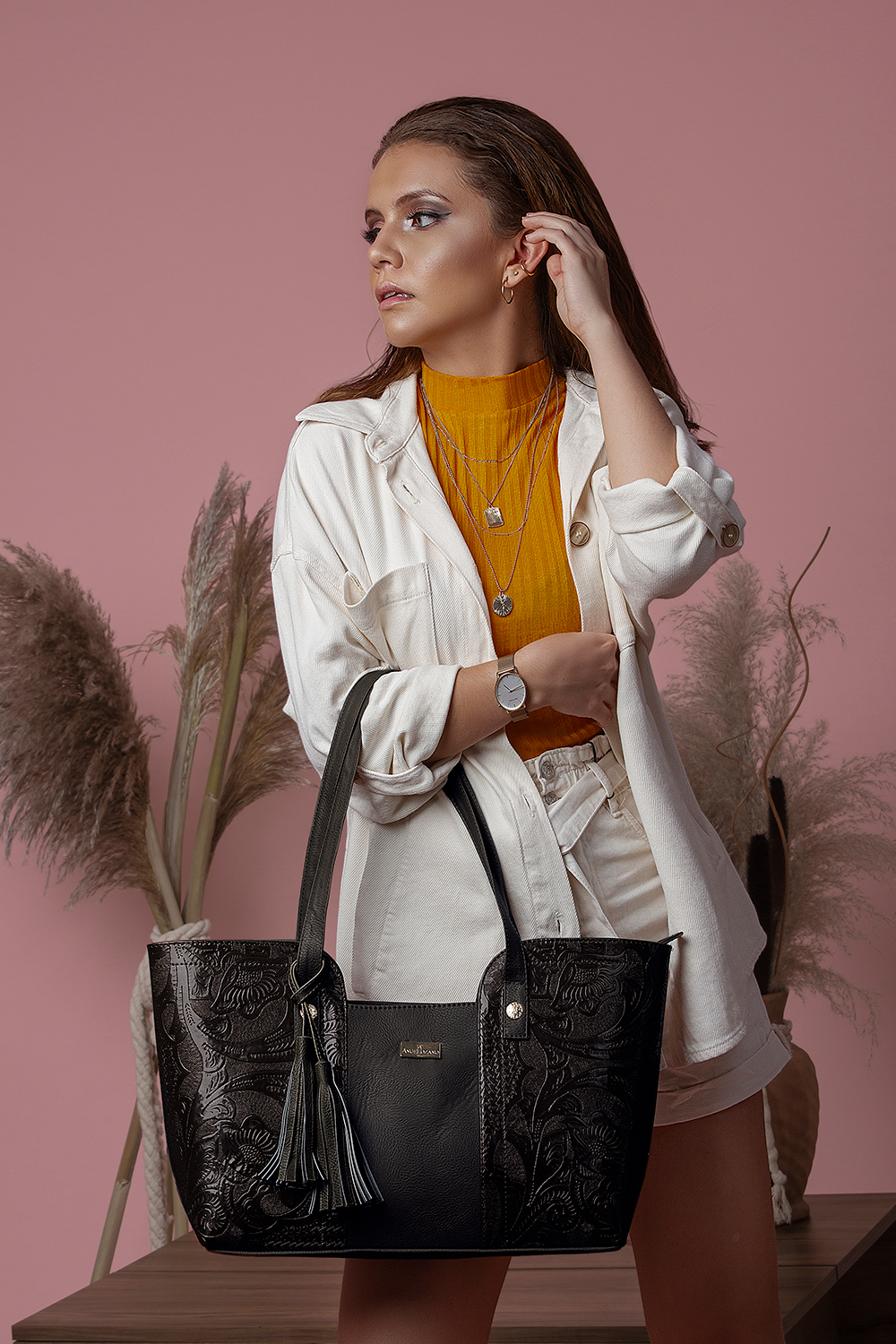 Bolso AngeLozano de Sintético grabado tipo Charol varios colores Modelo Mazatlán