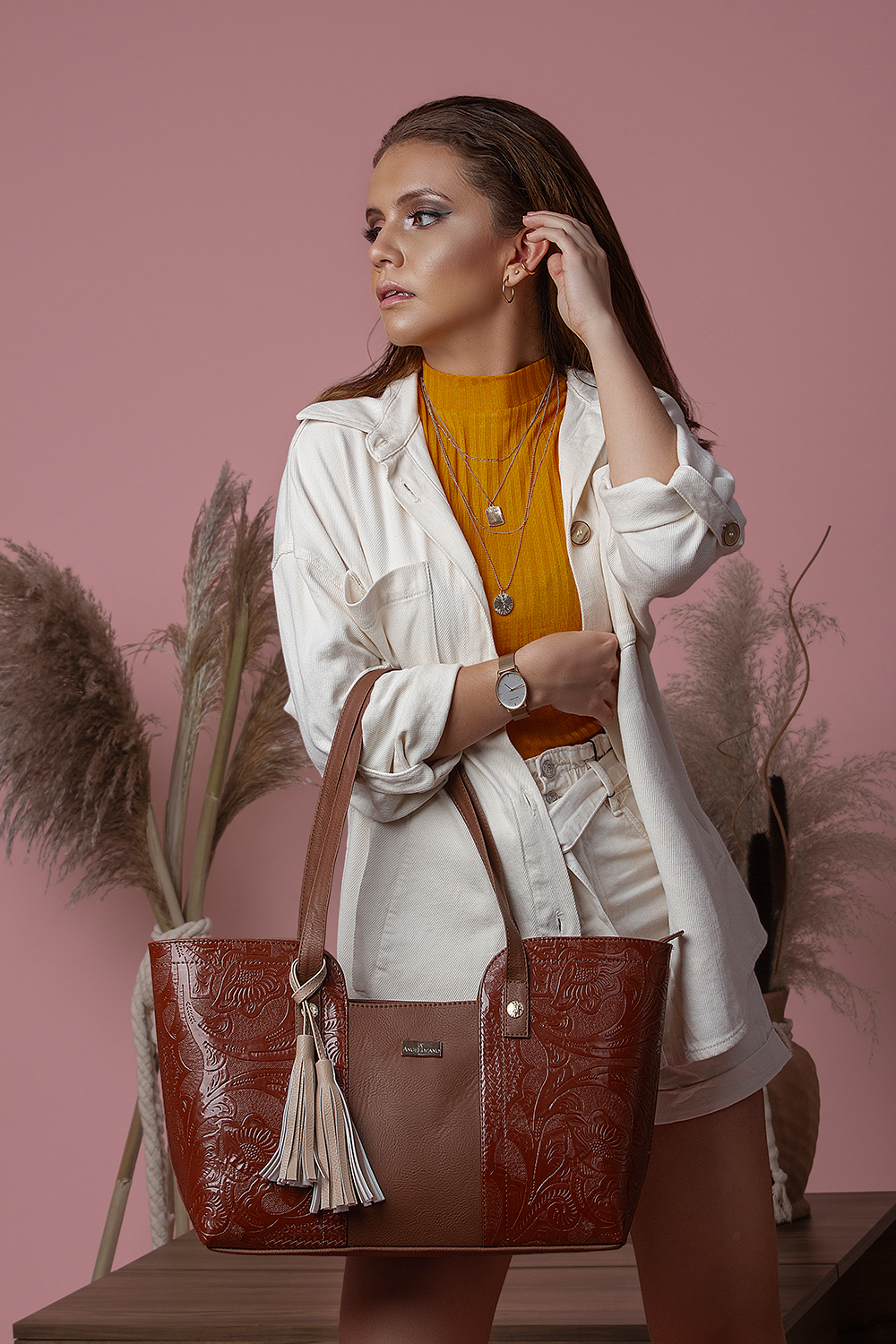 Bolso AngeLozano de Sintético grabado tipo Charol varios colores Modelo Mazatlán