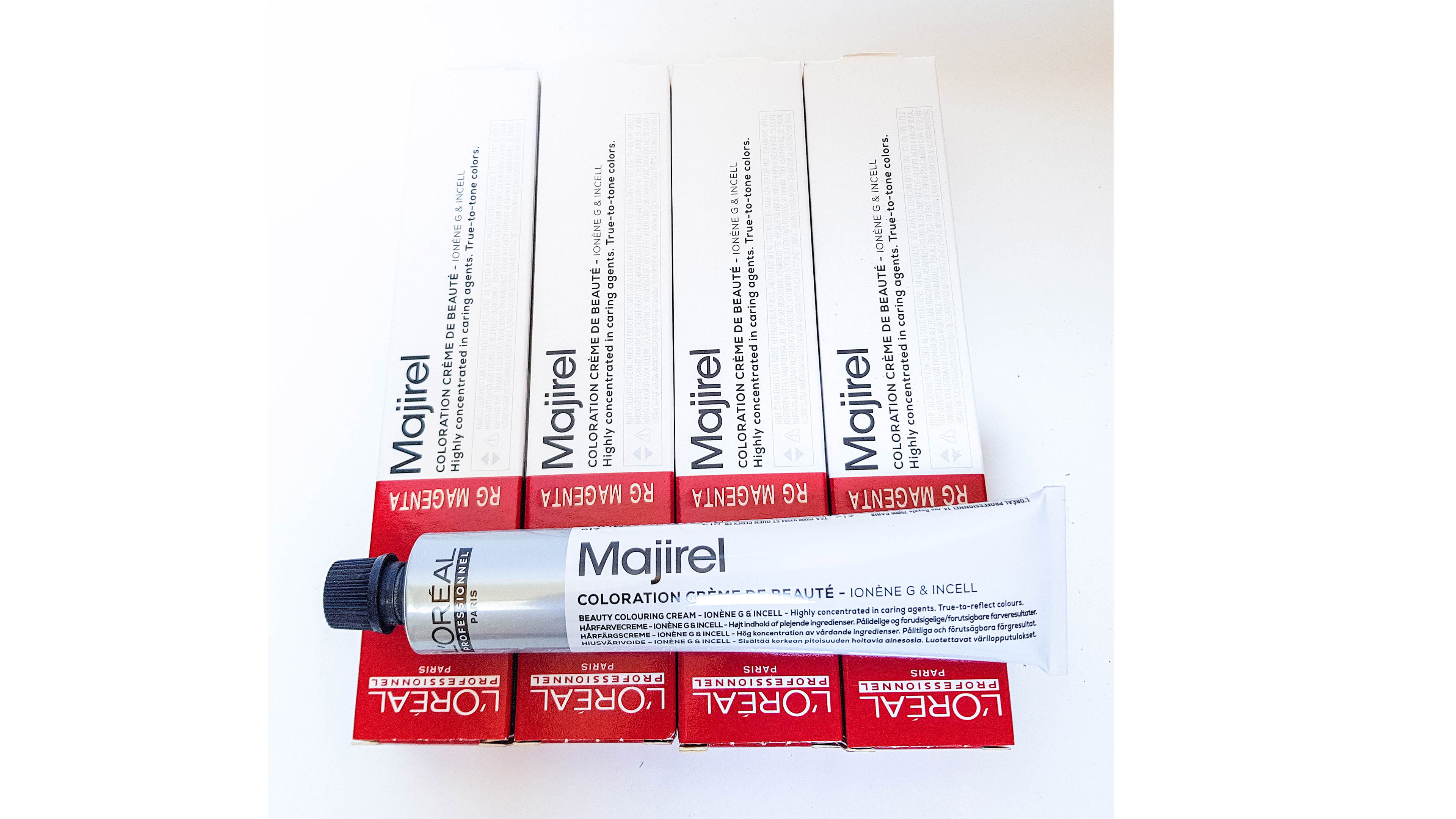 4x tubos tintes Loreal Majirel Majicontrast Rojo Magenta