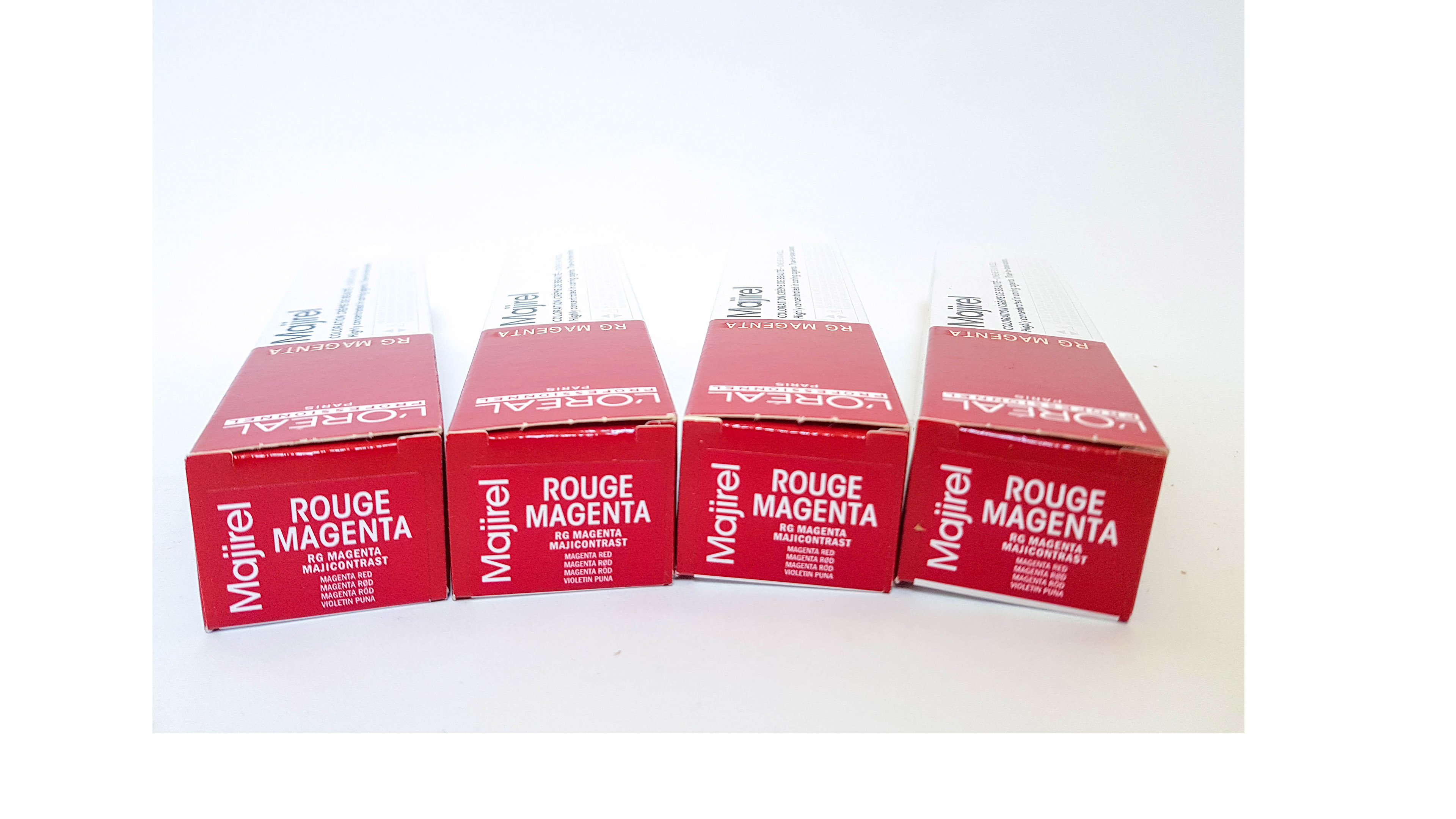 4x tubos tintes Loreal Majirel Majicontrast Rojo Magenta