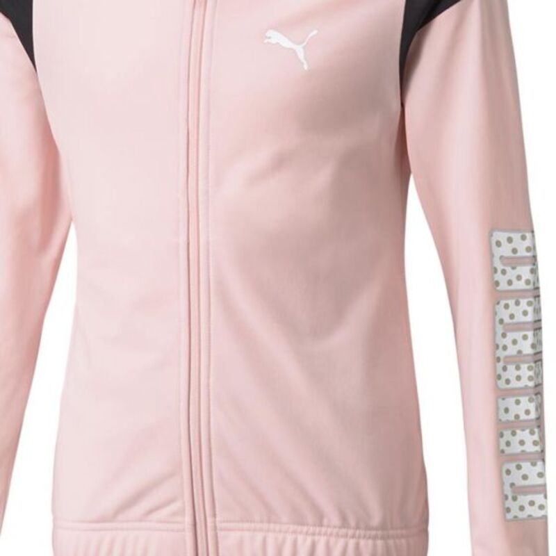 CONJUNTO DEPORTIVO PARA NIÑA COLOR ROSA Y NEGRO PUMA TRICOT SUIT OP G 8236