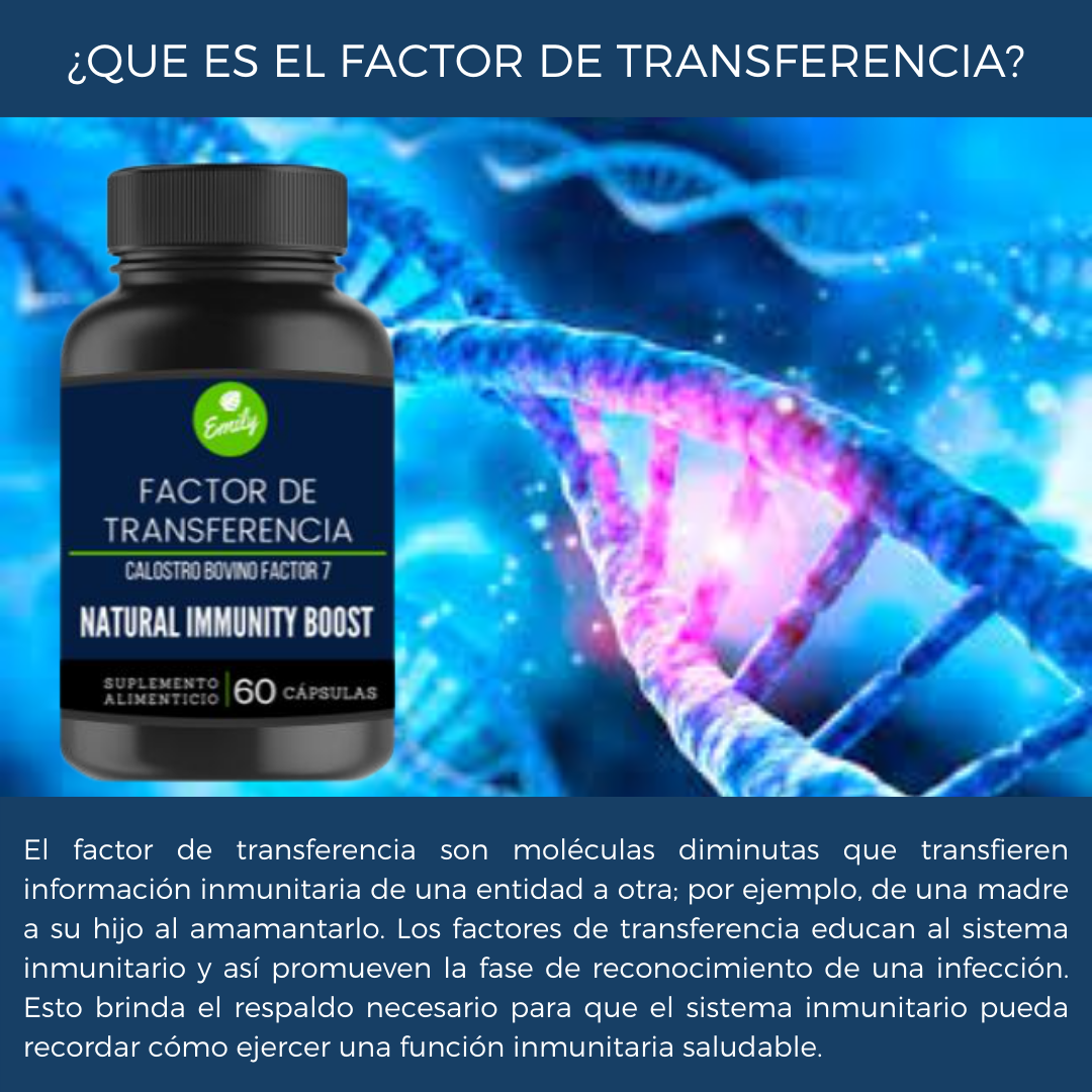FACTOR DE TRANSFERENCIA, CALOSTRO BOVINO PREMIUM CONCENTRADO, 60 CAPSULAS 