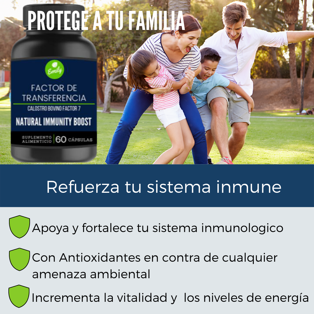 FACTOR DE TRANSFERENCIA, CALOSTRO BOVINO PREMIUM CONCENTRADO, 60 CAPSULAS 