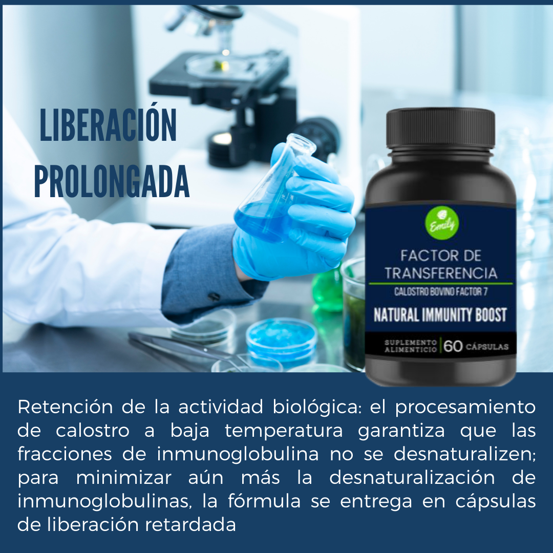FACTOR DE TRANSFERENCIA, CALOSTRO BOVINO PREMIUM CONCENTRADO, 60 CAPSULAS 