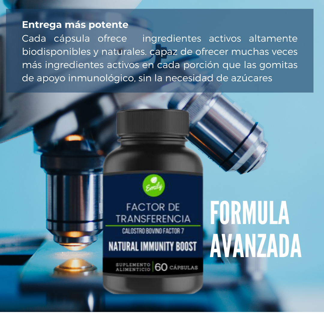 FACTOR DE TRANSFERENCIA, CALOSTRO BOVINO PREMIUM CONCENTRADO, 60 CAPSULAS 