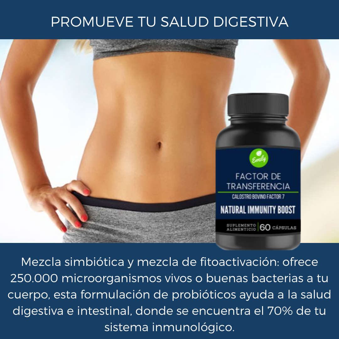 FACTOR DE TRANSFERENCIA, CALOSTRO BOVINO PREMIUM CONCENTRADO, 60 CAPSULAS 