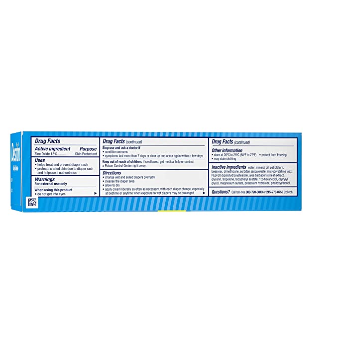 Desitin Crema Para Rozadura De Pañal Para Bebes 4 Oz 13% oxido de zinc azul