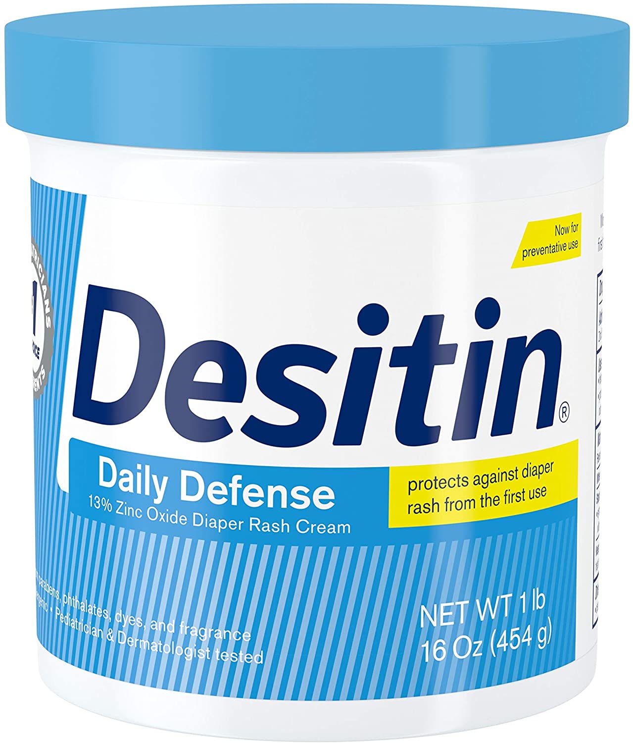 Desitin Defensa Diaria 16 Oz Crema Para Rozaduras de bebe azul