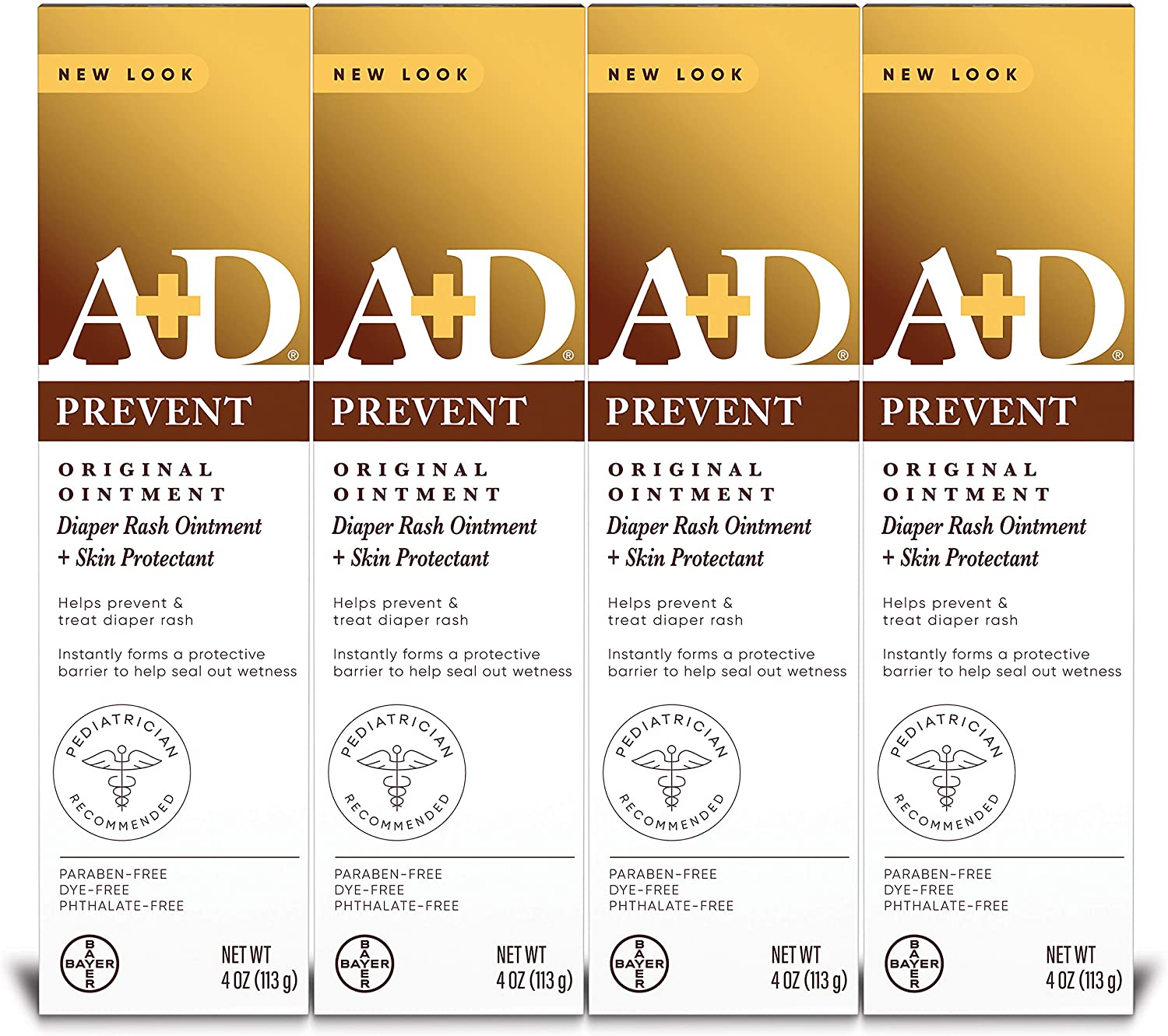 A+D Original (pack de 4) Crema para rozaduras Ungüento Protector Para La Piel De bebe