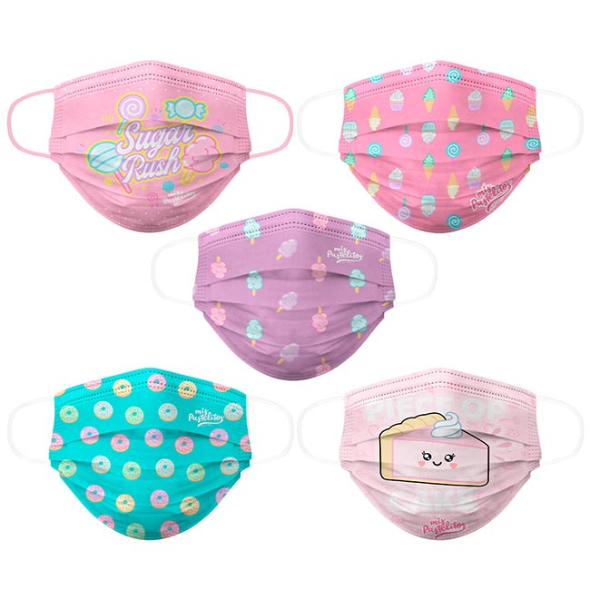 Biomsk Cubrebocas Lavable Colección Mis Pastelitos Adulto 5 Piezas