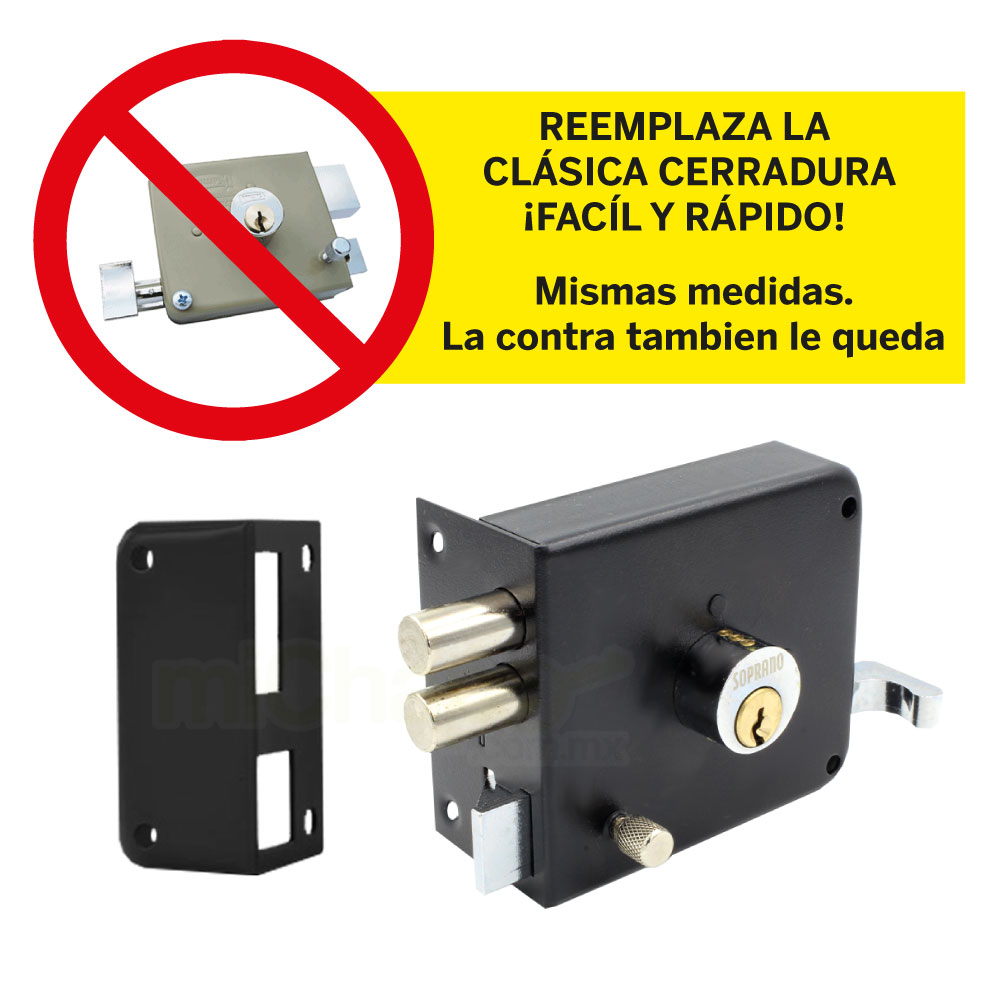 CERRADURA DE SEGURIDAD SOPRANO 2 BULONES DERECHA