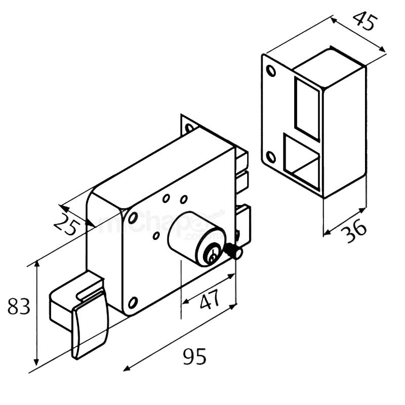 CERRADURA DE SEGURIDAD SOPRANO 2 BULONES DERECHA
