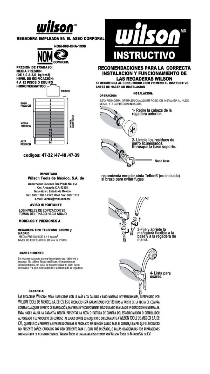 Regadera Para Masaje Tipo Telefono Madrid Cromo Wilson 47-39