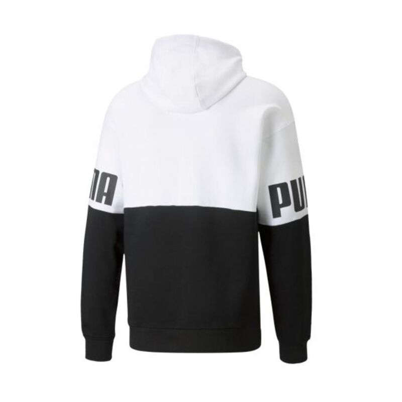 SUDADERA CASUAL PARA HOMBRE COLOR BLANCO Y NEGRO PUMA POWER COLORBLOCK HOODIE 3102