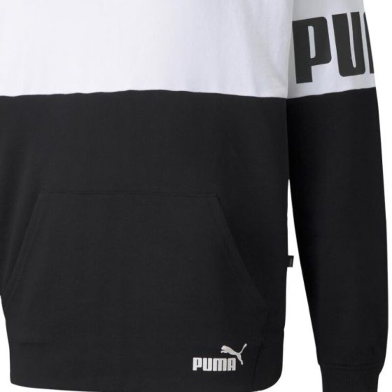SUDADERA CASUAL PARA HOMBRE COLOR BLANCO Y NEGRO PUMA POWER COLORBLOCK HOODIE 3102