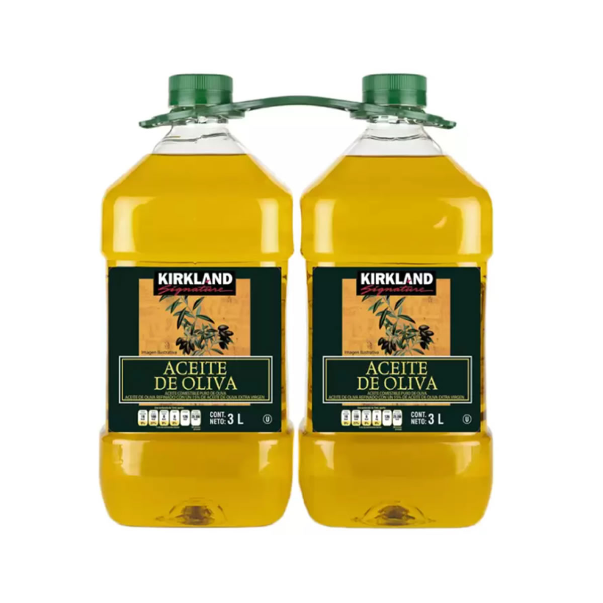 Kirkland Signature Aceite Comestible Puro de Oliva 2 piezas de 3 Litros
