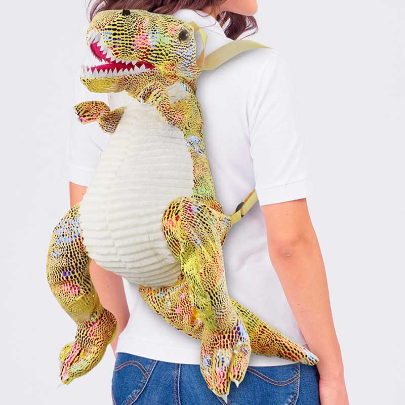 Dino Mochila T-rex Ultima Moda Escamas De Colores Para Niños V
