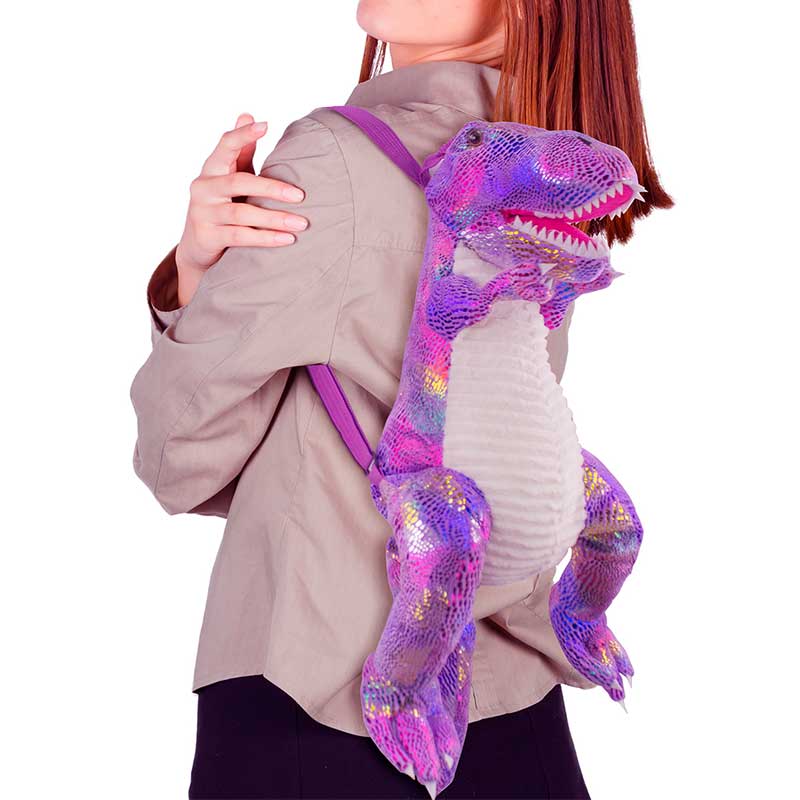 Dino Mochila T-rex Ultima Moda Escamas De Colores Para Niños V