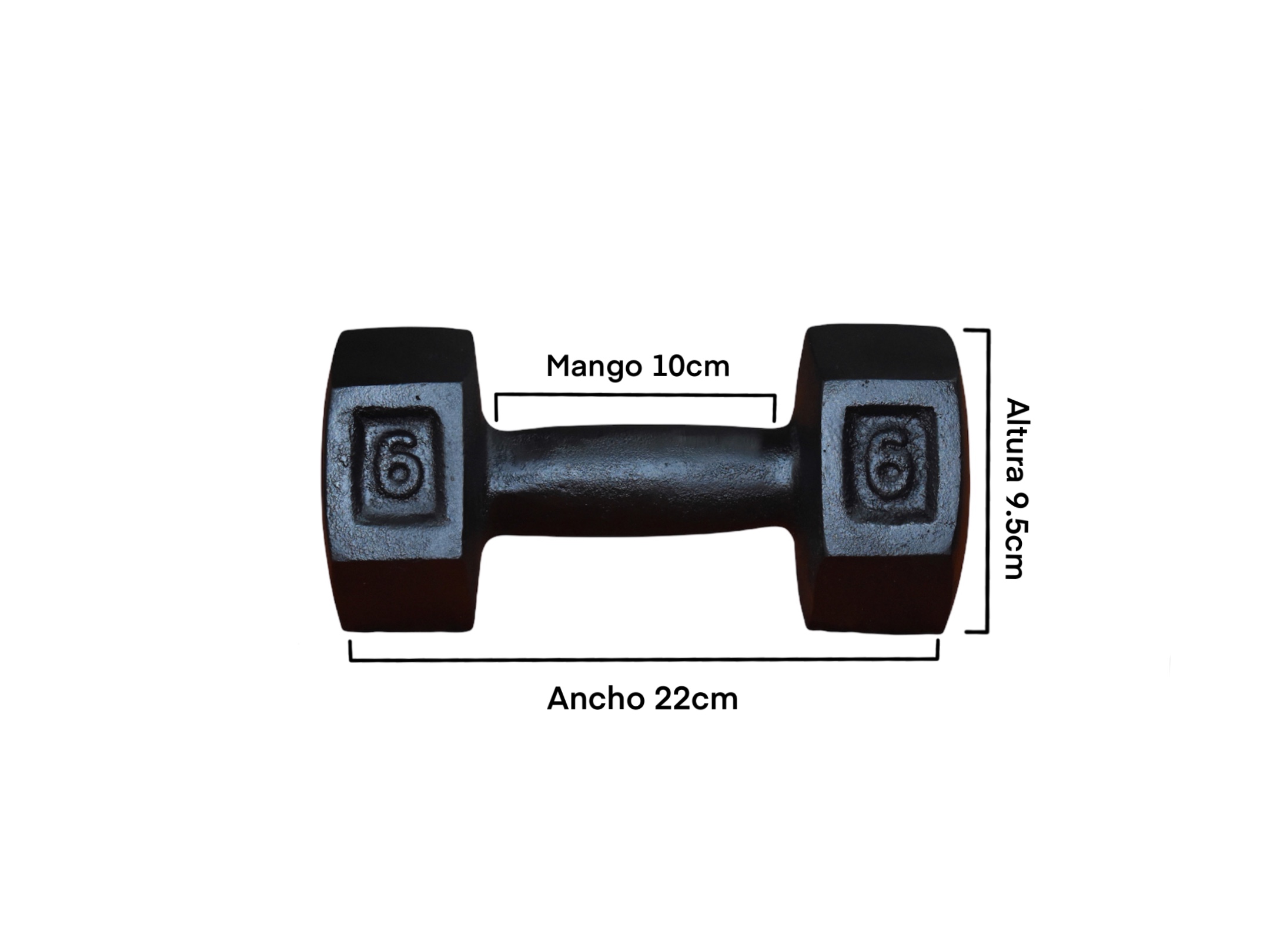 1 Par de Pesas hexagonales 6 kg C/U ideal Crossfit, Pure Fiteness y Funcional 