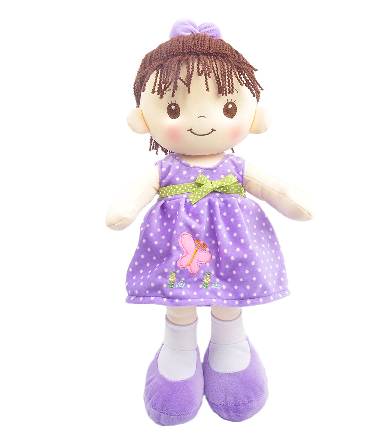 Muñeca De Trapo y Tela Clarita Color Morado Regalo Para Niña Linzy Toys