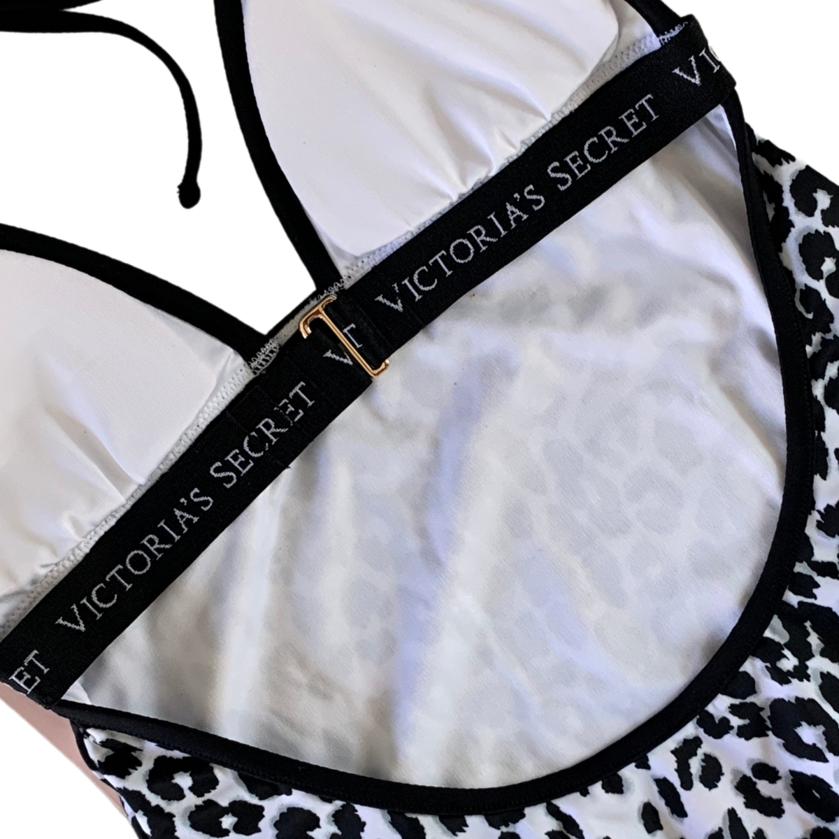BIKINI TRAJE DE BAÑO VICTORIA'S SECRET ANIMAL PRINT BLACK WITHE SMALL