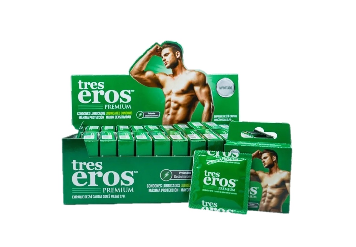 Condones Tres Eros Premium Lubricados Caja Con 72 Piezas