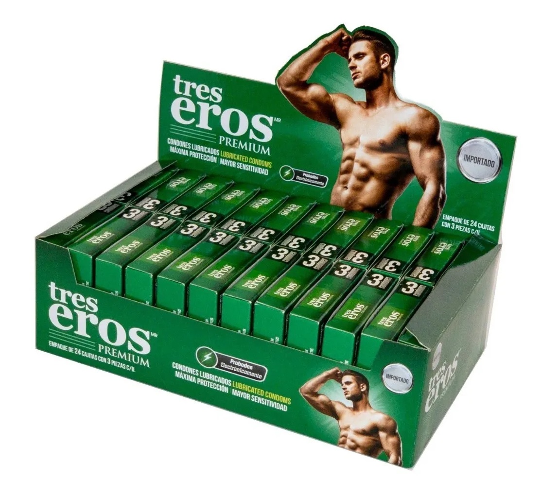 Condones Tres Eros Premium Lubricados Caja Con 72 Piezas