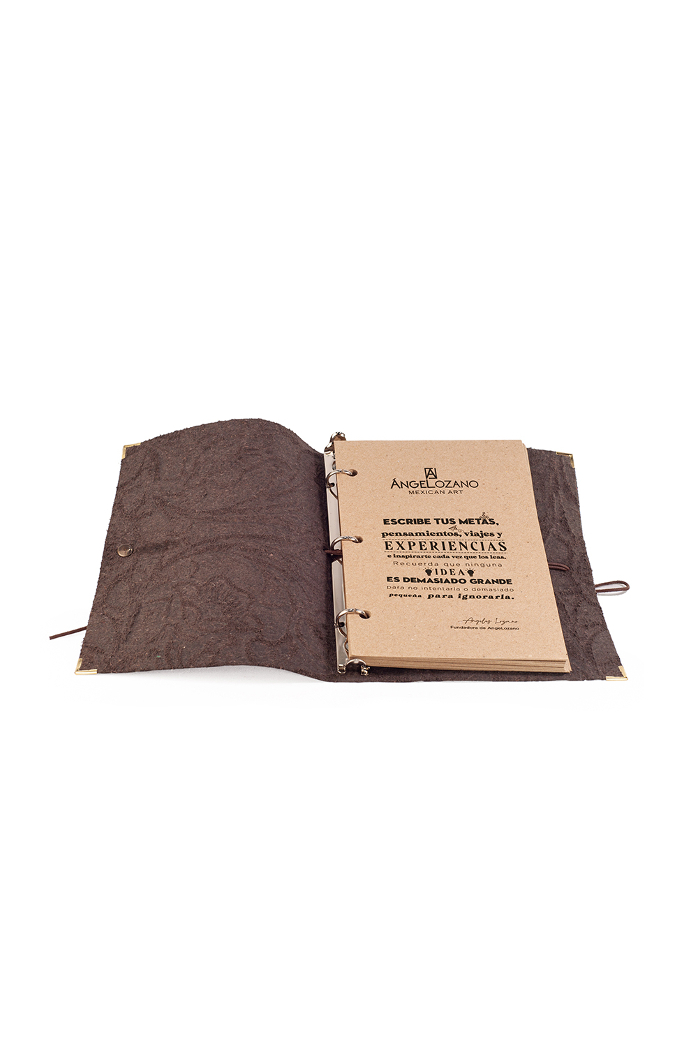 Carpeta AngeLozano de Piel Vacuna Grabado Tipo Cincelado varios colores