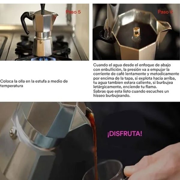 N&S AMOCWJ - Cafetera de aluminio 3 hecha en Italia, cafetera de café  expreso para estufa, cafetera cubana blanca, cafetera para estufa, cafetera
