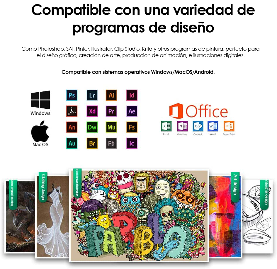 Tableta Digitalizadora Dibujo Parblo A610PRO 10x6 pulgadas