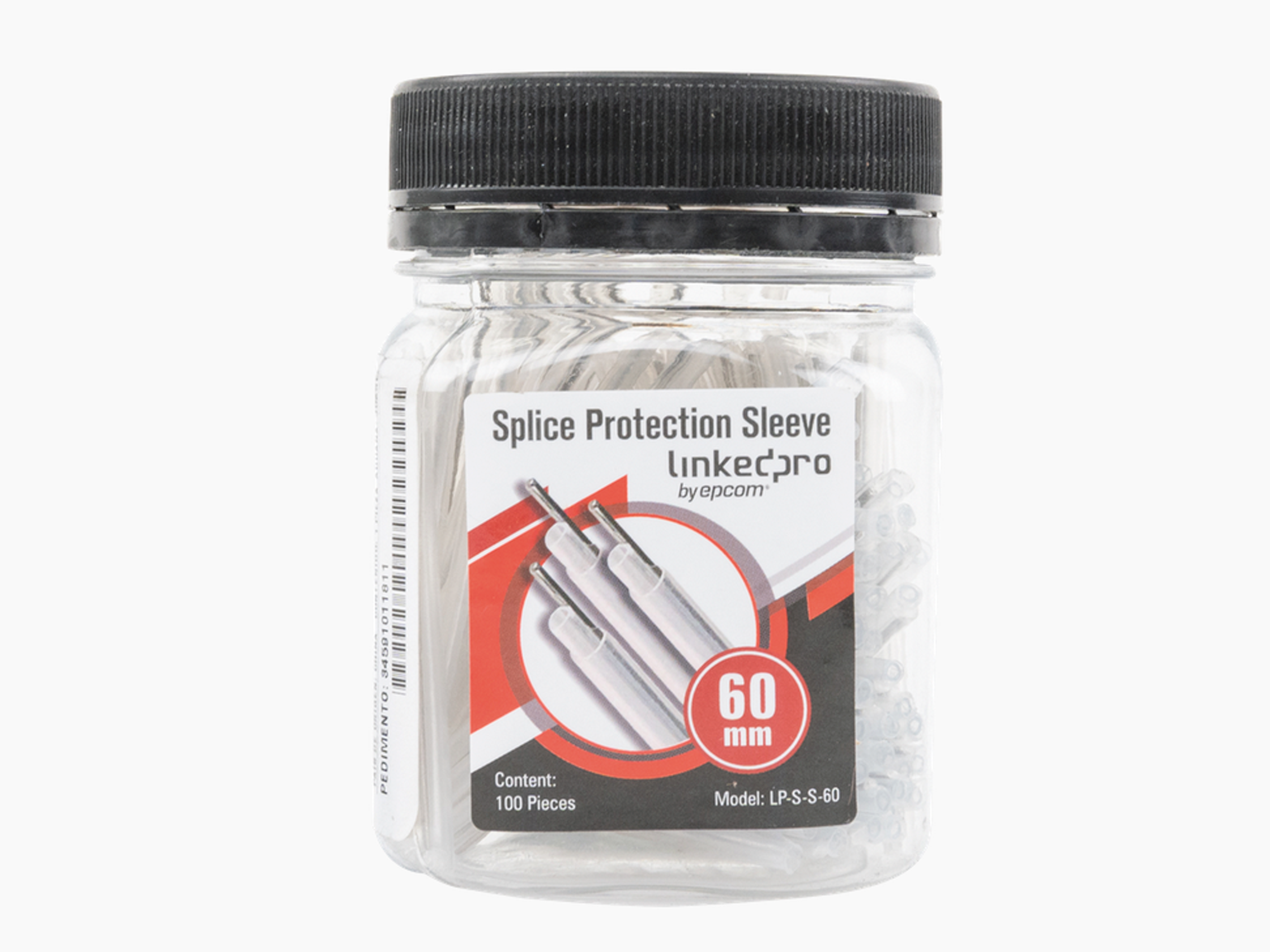 Bote con 100 Mangas para fusión de fibra óptica de 60 mm