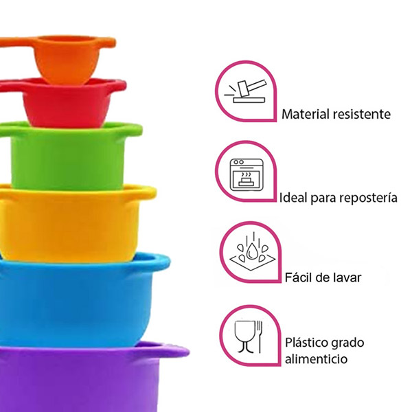 Aleissi Tazas Cucharas Medidoras Fondant Cocina Reposteria 6pz
