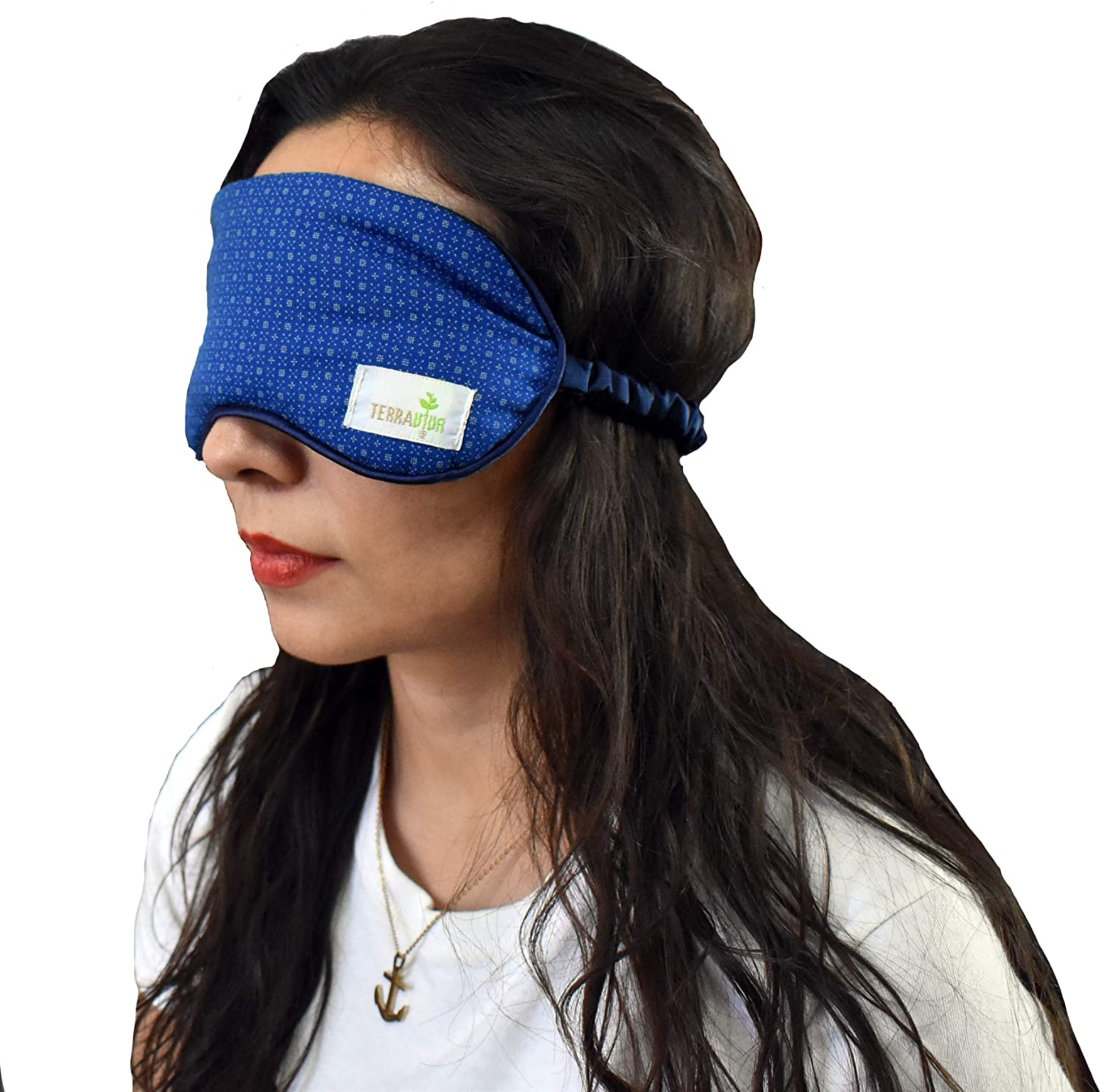 Almohadilla terapéutica para ojos, Antifaz para dormir con semillas lavanda y manzanilla tela 100% algodón compresa cojín se recomienda solo usarse en frio