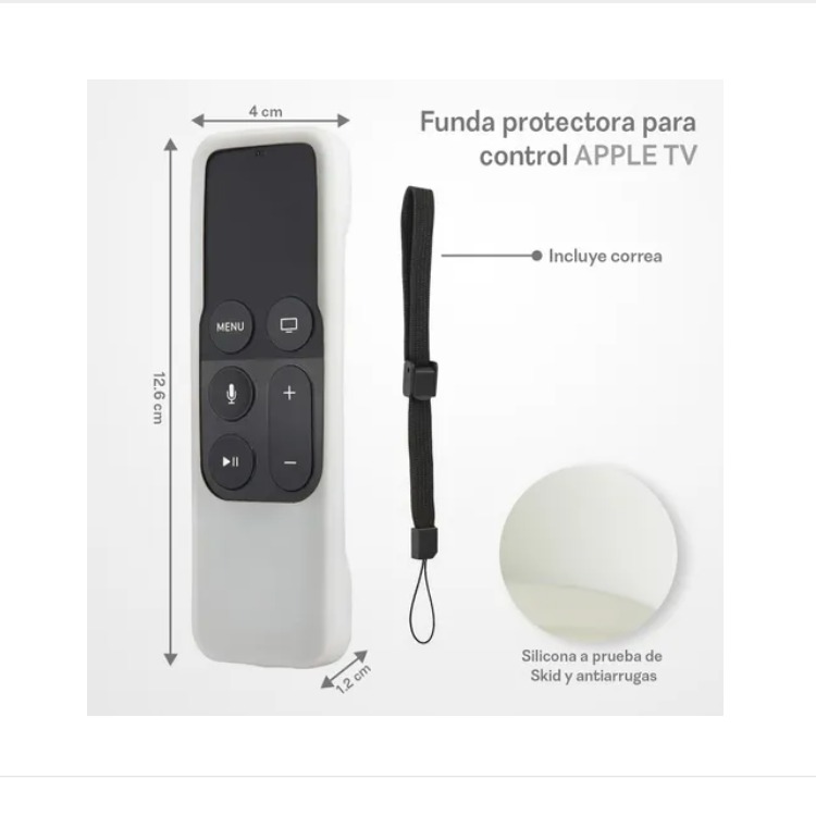 Funda Apple Tv 4 & 4K De Control Remoto Con Correa De Silicona